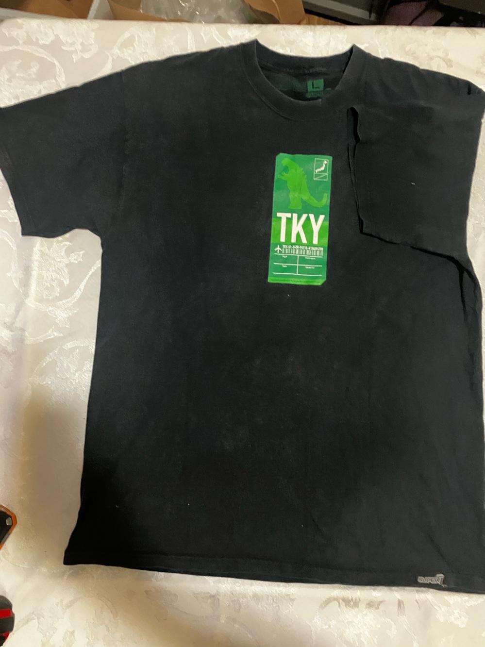 Super 7 rare vintage TKY Green Logo Black T-Shirt